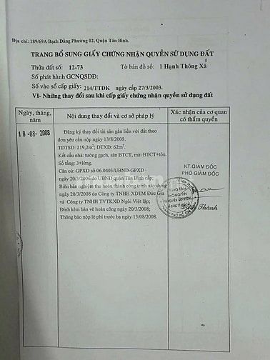 Bán biệt thự 4 tầng 187/37 Bạch Đằng, Phường 2, Tân Bình, 6,2x15m