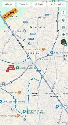 • Đất Thổ cư . Mặt Tiền Đồng Bà Canh . Xuân Thới Sơn . HM