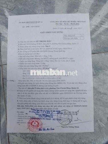 Nhà Nội Thất Cao Cấp 60m2, 4 phòng ngủ, đường Huỳnh Thị Hai