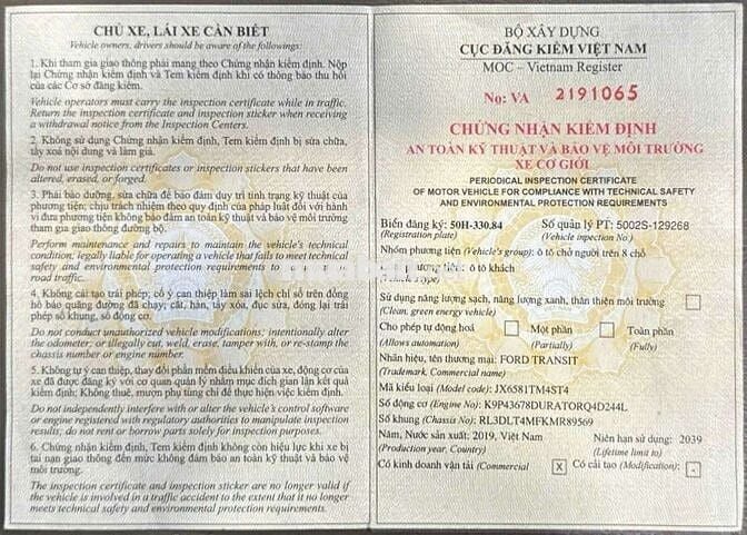 TRANSIT SVP SX T12/2019 101000KM CHUYÊN CHỞ CBCNV