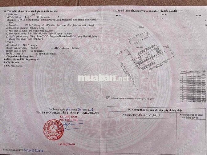 Cần Bán Nhà 2 Mặt Tiền Lê Hồng Phong vs Nguyễn Viết Xuân Chỉ 85tr/m2