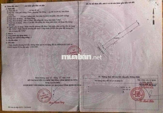 Đất mặt tiền kinh doanh, Phường Tân Đông Hiệp, Tp Dĩ An.