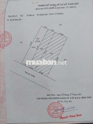 Bán 170m2 cây lâu năm giá 350tr p. Thới An Đông