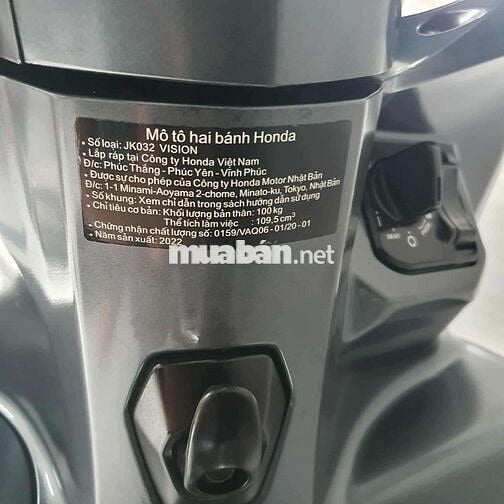 Bán xe vision khóa smartkey bstphcm chính chủ