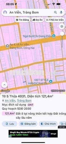 cần bán gấp 124,5m2 thổ cư 100%.ngay  kcn Giang Điền-An viễn