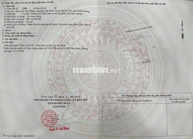 Bán nhà trọ 5x22m măt tiền đường Nguyễn Thị tươi dĩ an thu nhập 7tr/th