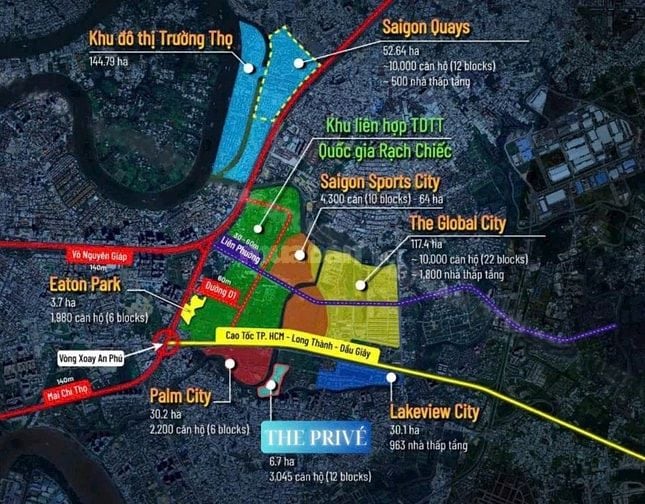 Quy mô & sản phẩm Dự án The Prive 3 mặt giáp sông