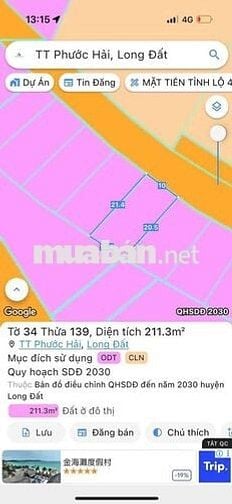 🌊 ĐẤT TRUNG TÂM THỊ TRẤN PHƯỚC HẢI – GẦN BIỂN – KHU DÂN CƯ GIÁ 980Tr