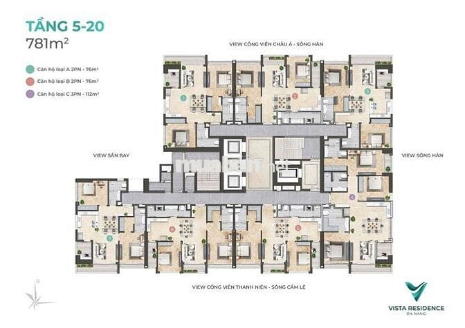 VISTA RESIDENCE 2PN - 4.7 TỶ - VIEW SÔNG HÀN & DN DOWNTOWN B.GIAO 2026