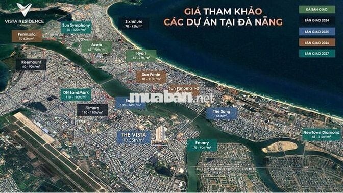 VISTA RESIDENCE 2PN - 4.7 TỶ - VIEW SÔNG HÀN & DN DOWNTOWN B.GIAO 2026