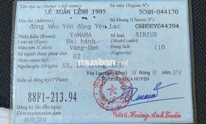 xe mình đang đi cần bán