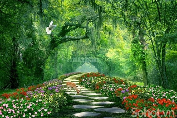 Tranh gạch 3d phong cảnh đồng quê - SKMN5