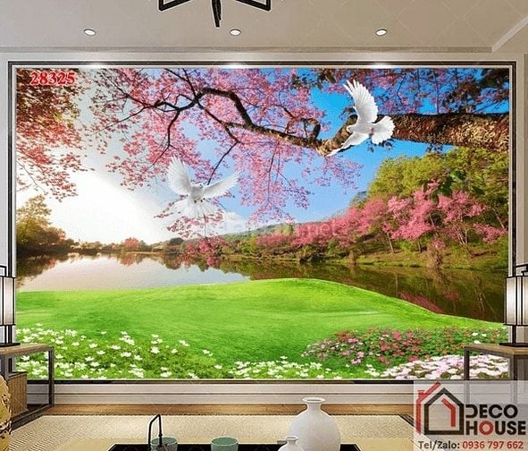 Tranh gạch 3d phong cảnh đồng quê - SKMN5