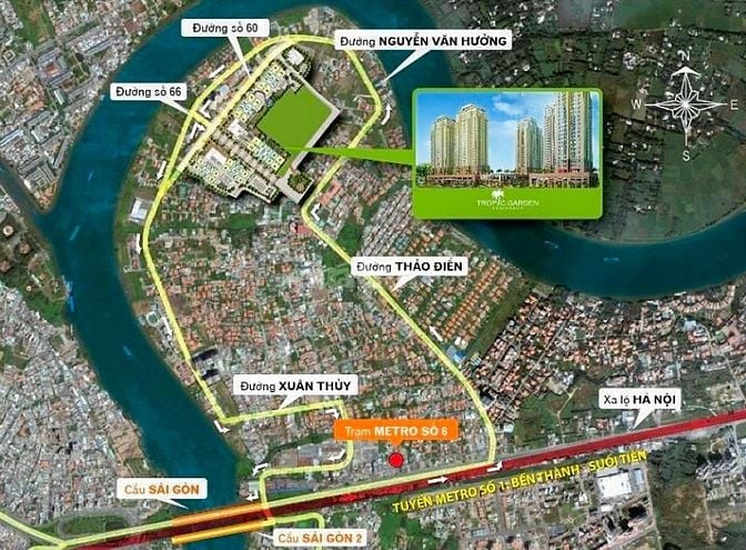 Bán Căn hộ tại Tropic Garden Thảo Điền view sông gồm 4 phòng ngủ 200m2