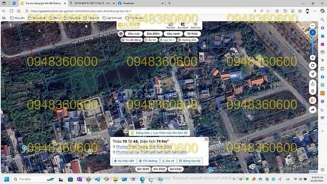 BÁN 80m2 ĐẤT NỀN  tại Liên Hà 1, Phường Lộc Hạ, Nam Định 