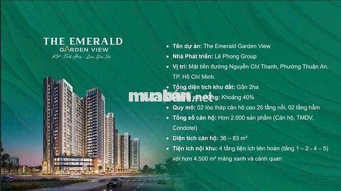 The Emerald Garden View - trung tâm Thuận An QL13 80% dưới 35tr/m2