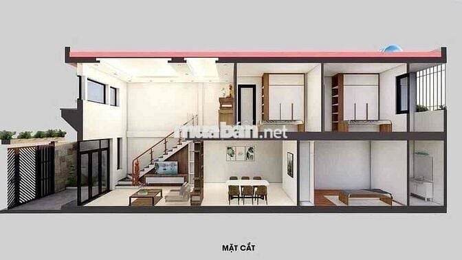 Bán nhà gác lững giá rẻ ngay trạm thu phí Bửu Long, giá 1 tỷ 850tr