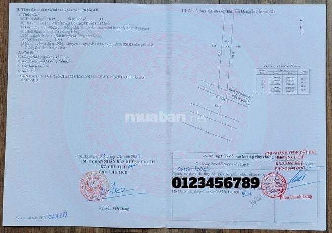 Chỉ 1.17tr/m, Thái Mỹ, Củ Chi. QH đất ở