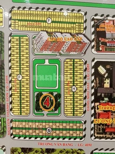 Bán đất dự án Huy Hoàng mặt tiền Nguyễn Thanh Sơn 8x20 giá 420tr/m