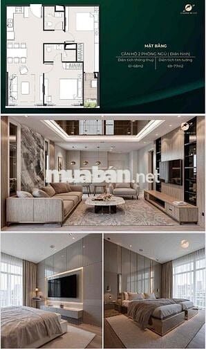 CĂN HỘ CAO CẤP 2 PHÒNG NGỦ, 70M2. TRẢ TRƯỚC 1 TỈ 4 NHẬN NHÀ NGAY!!!