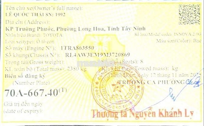 INNOVA 2.0G SX 2021 TỰ ĐỘNG 62000KM BẢO HÀNH 1 NĂM