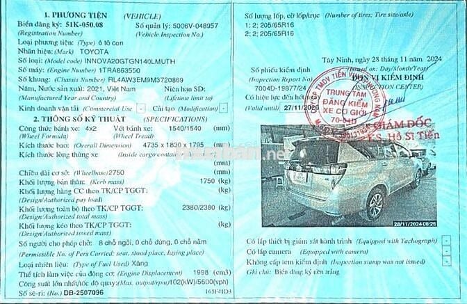 INNOVA 2.0G SX 2021 TỰ ĐỘNG 62000KM BẢO HÀNH 1 NĂM