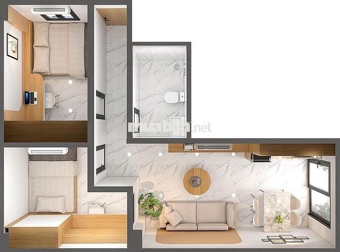 1 NGỦ 1 KHÁCH, 2 NGỦ 1 KHÁCH MỚI TINH NGAY ĐẠI LỘ THĂNG LONG, MIẾU ĐẦM