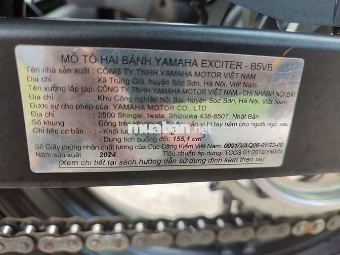 Xe Exciter VVA 155 2024 đen, khoá thường, mới 98%