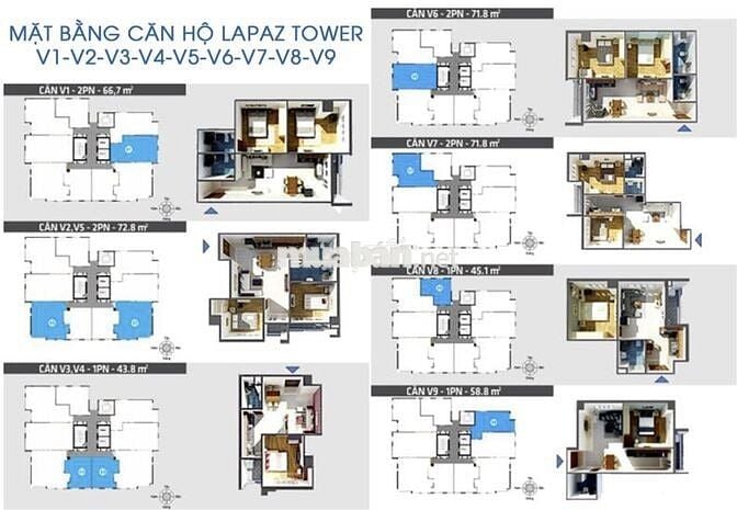 GIẢM SÂU 350TR CĂN 2PN 73M2 LA PAZ TOWER CÓ SỔ TẦNG CAO VIEW SÔNG HÀN