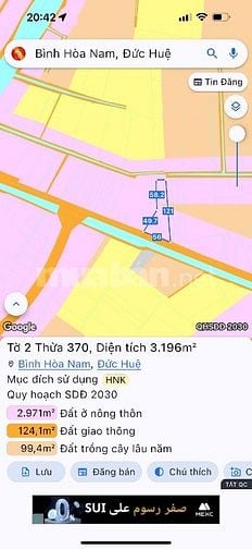 Bán đất mặt tiền đường tỉnh 816 . 3160,8m2 5,5 tỷ 
