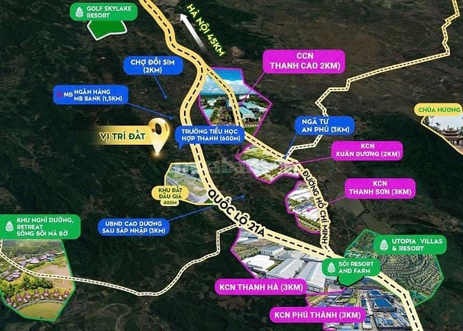 Lô đất diện tích 70,9 m liền kề vs các Cụm CN Thanh Cao, Thanh Hà, Phú