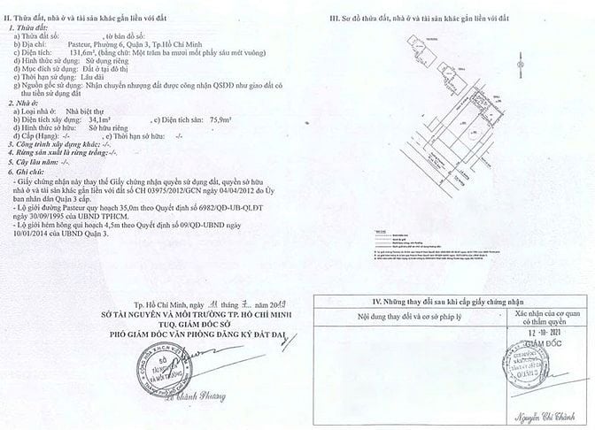 Bán nhà 2 mặt tiền Pasteur Q3 – vị trí vàng trung tâm, dt lớn 400m²