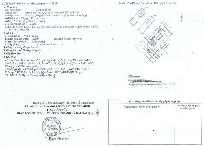 Bán nhà 2 mặt tiền Pasteur Q3 – vị trí vàng trung tâm, dt lớn 400m²