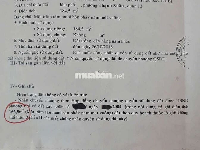 Lô đất 365m2  mặt tiền bờ kênh Thạnh Xuân 52 có 200m2 thổ cư