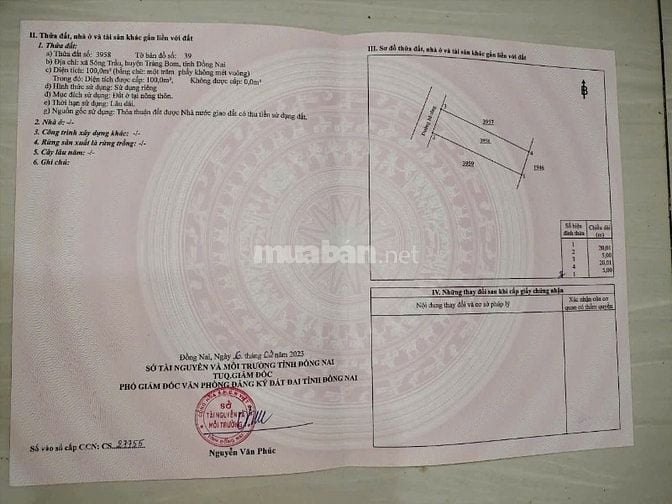 bán đất trảng bom đồng nai sổ riêng thổ cư giá rẻ