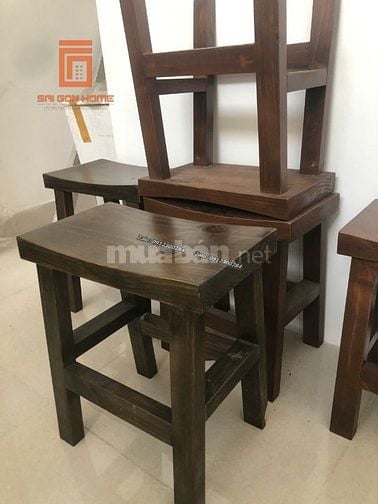 Bàn Ghế Gỗ Thông 1M2 x 70 x 75 + 4 Đôn (Hàng Mới- Giá Xưởng)