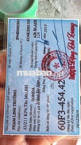 Bán Honda air blade 125 Đk 12/2019