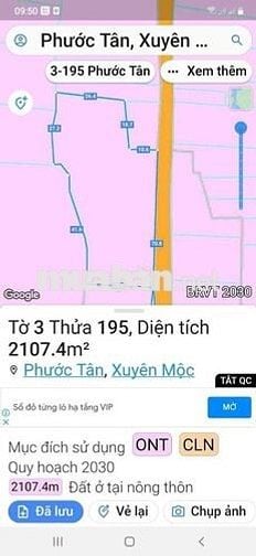 BÁN ĐẤT 1032m2,xã Hồ Tràm,tp Hcm( xã Phước Tân,Xuyên Mộc,BRVT cũ)
