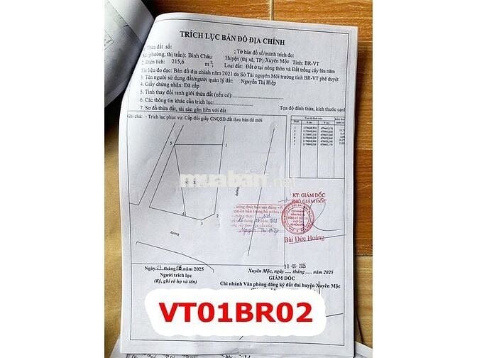 Lô Góc 2MT Hẻm Bình Châu- 10 x 20M- Thích hợp Nghĩ Dưỡng, Xây Biệt Thự