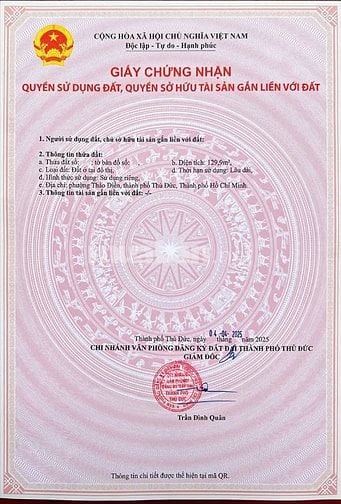 Bán đất nở hậu Đường 65 Thảo Điền, 129,9m², vị trí cực đẹp, giá 52 tỷ