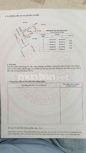 BÁN ĐẤT NỀN BÌNH KHÁNH (1,8ha) TẠI THỦ THIÊM, 5x13,9m, sổ hồng, giá rẻ