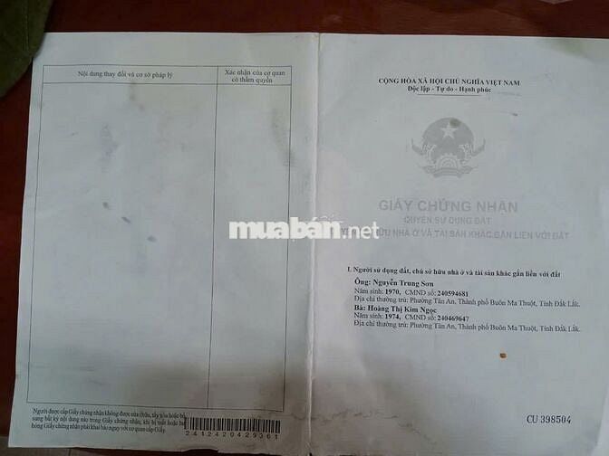 BÁN NHANH LÔ ĐẤT 2 Mặt Tiền Phường Tân An, TP Buôn Ma Thuột, Đăk Lăk