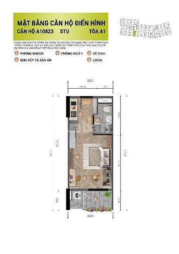 Căn Studio 32m² Cora Tower – Không gian xanh, tiện ích 5 sao 
