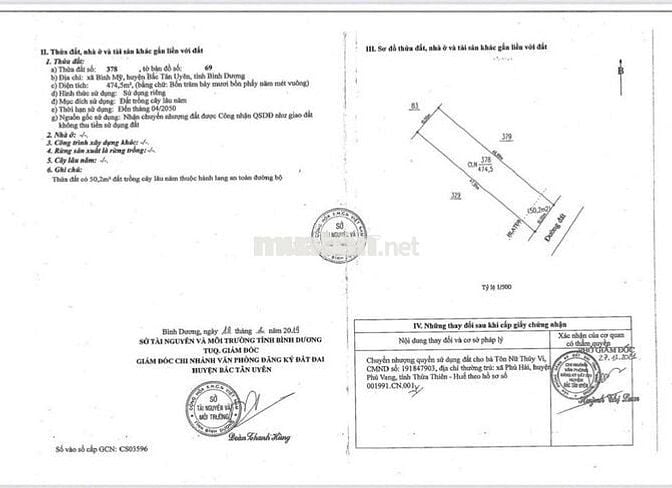 NHANH TAY Sở Hữu Ngay Lô Đất Đẹp tại xãBình Mỹ,Bắc Tân Uyên Bình Dương