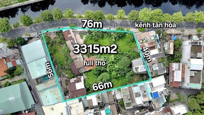 [HIẾM] Khuôn đất cực lớn 3315m2 - mặt tiền Kênh Tân Hóa, Tân Phú