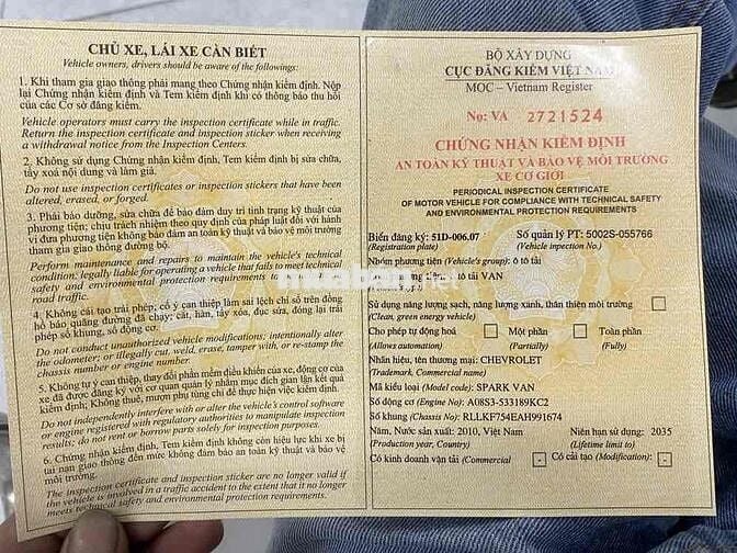 bán spark van 2010