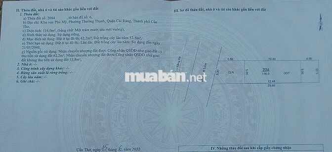 BÁN NỀN TRUNG TÂM GẦN ĐH TÂY ĐÔ, CÁI RĂNG