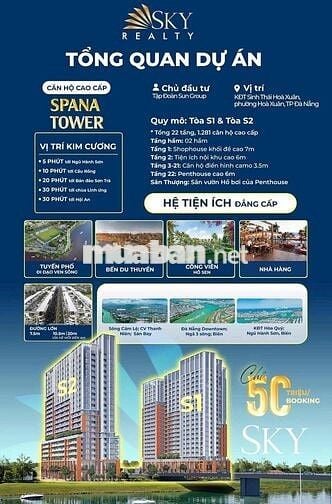 Căn hộ Spana Tower Đà Nẵng, giá chỉ từ 3.1 tỷ - pháp lý sổ hồng lâu dà