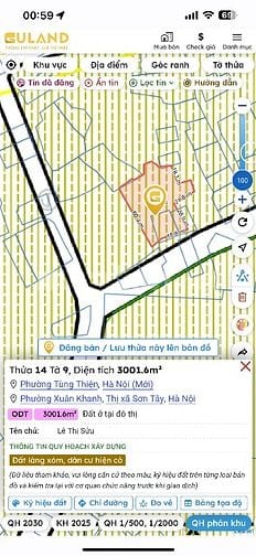 CC cần bán 2 lô đất Phường Tùng Thiện - 1,75 tỷ/lô. LH CC 0912949588