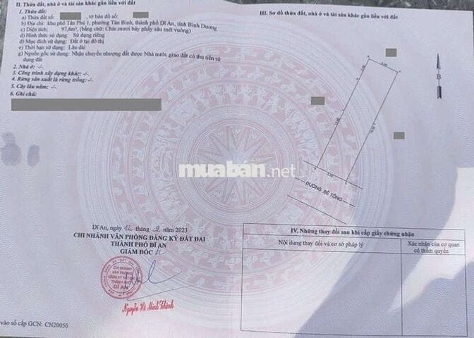 Đất Gần Ngã Tư Chiêu Liêu phường Tân Bình Tp Dĩ An